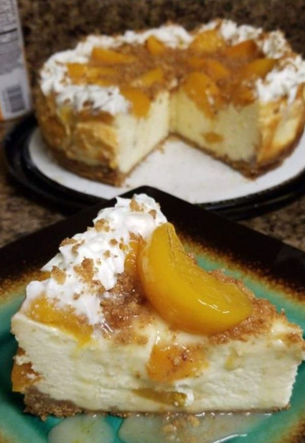 easy Peach Cobbler Cheesecake