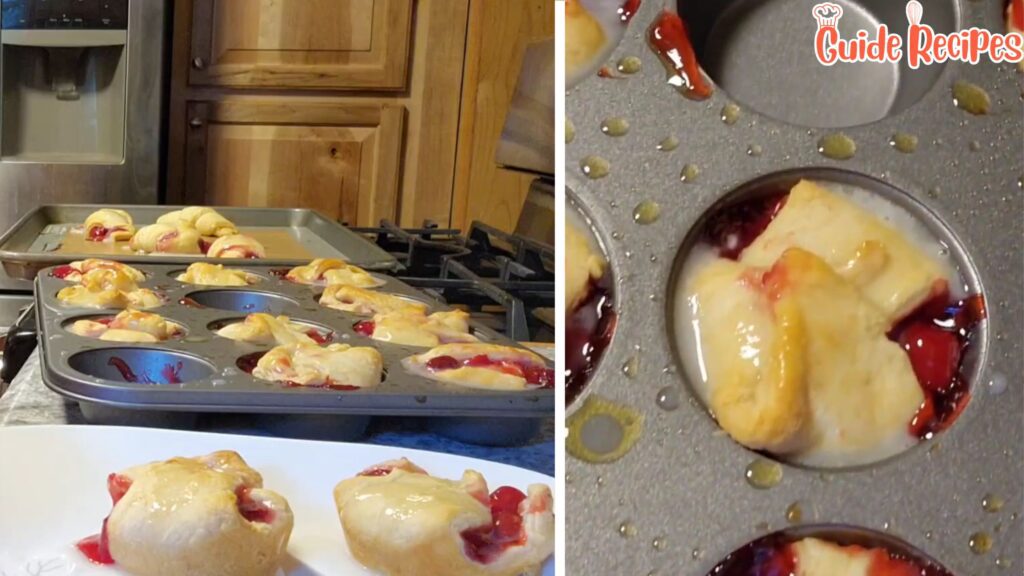 Homemade cherry pie bites with crescent rolls